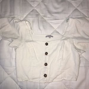 Greek style button up crop top
